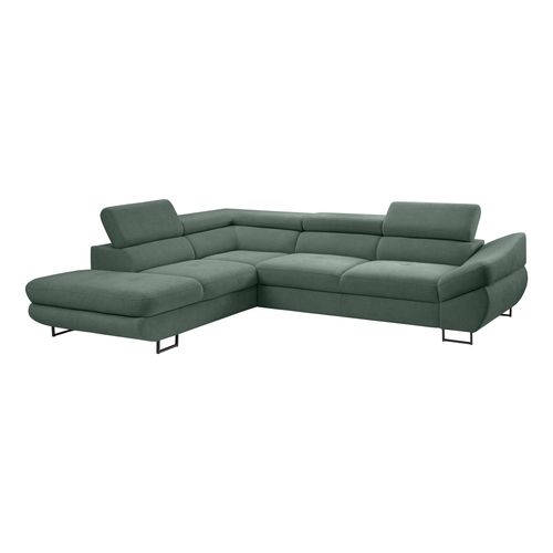 Canapé d'angle convertible OCTAVE tissu Curio écume gauche vue 3/4