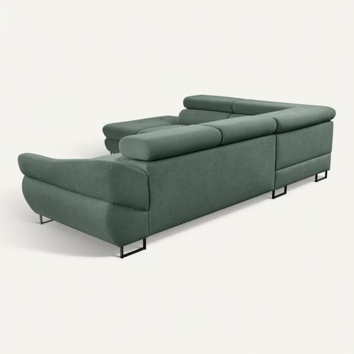 Canapé d'angle convertible OCTAVE tissu Curio écume gauche vue de derrière