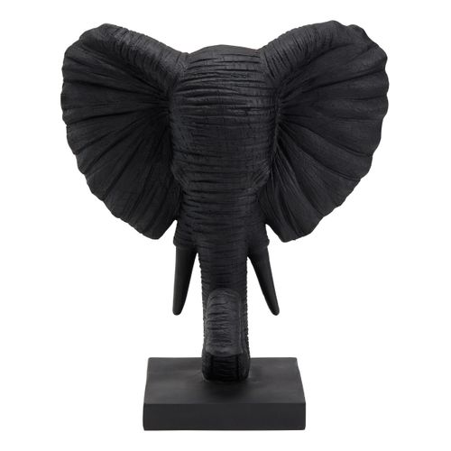 Statue éléphant H. 35 cm CELESTE Noir vue de face