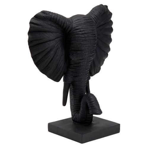 Statue éléphant H. 35 cm CELESTE Noir vue 3/4