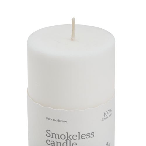 Bougie cylindrique H. 12 cm ORIA Blanc vue détaillée