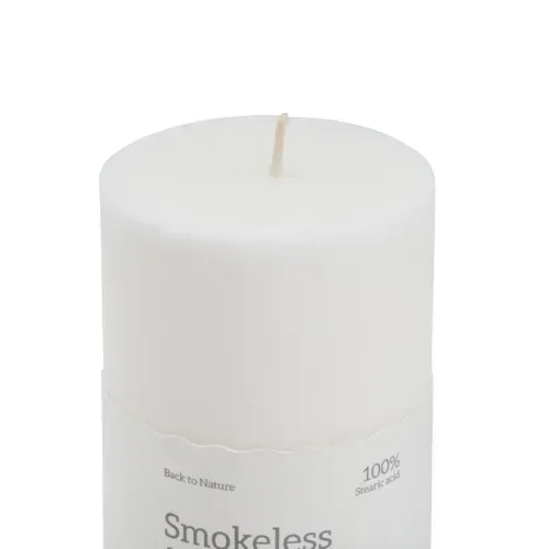 Bougie cylindrique H. 14 cm ORIA Blanc vue détaillée
