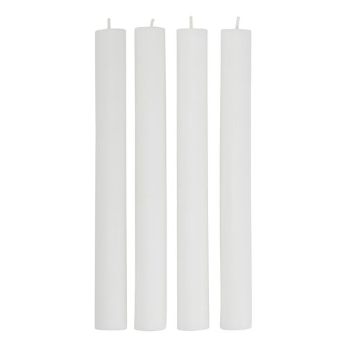 Set 4 bougies H. 20 cm ORIA Blanc vue de face