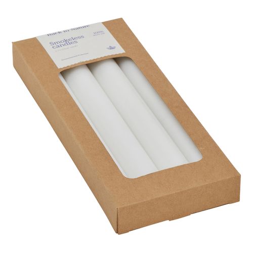Set 4 bougies H. 20 cm ORIA Blanc