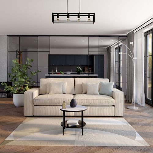 Canapé 3 places CLOUD tissu stello ecru vue d'ambiance 1