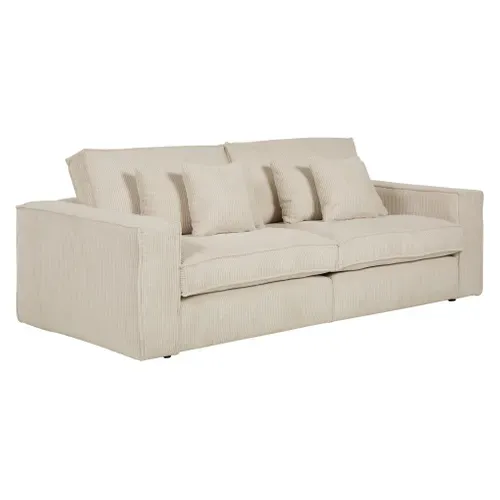 Canapé 3 places CLOUD tissu stello ecru vue 3/4