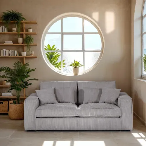 Canapé 2 places CLOUD tissu stello gris vue d'ambiance 1