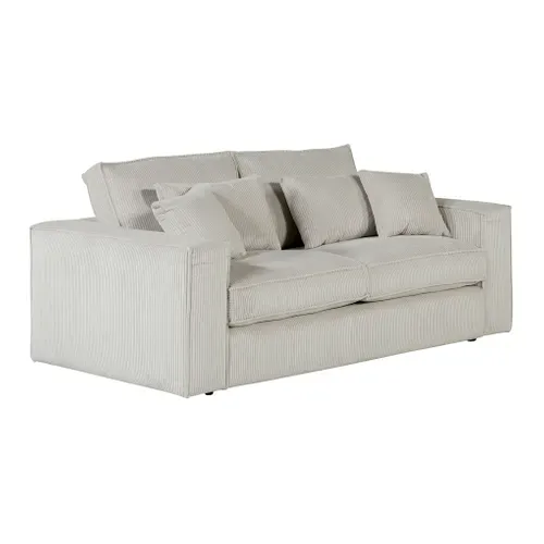 Canapé 2 places CLOUD tissu gris clair vue 3/4