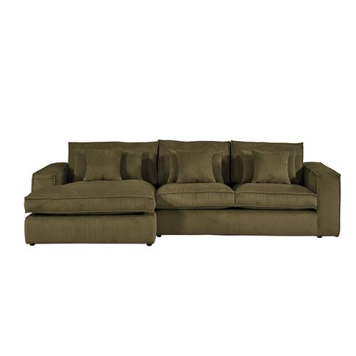 Canapé d'angle méridienne gauche CLOUD tissu vert