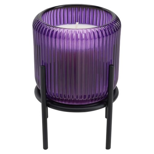 Bougie sur structure H. 13 cm VULCANOS Violet vue de face