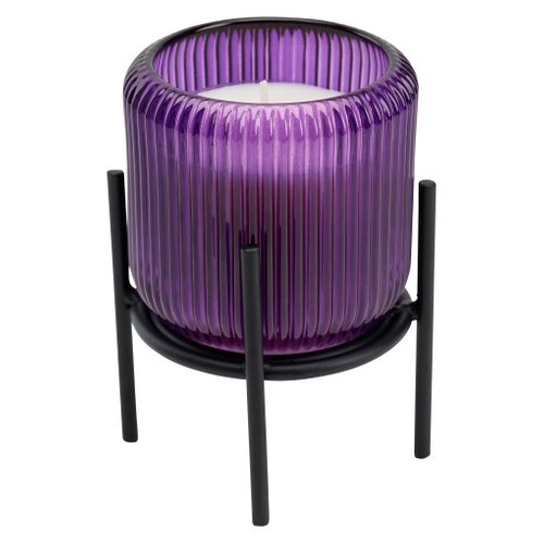 Bougie sur structure H. 13 cm VULCANOS Violet vue 3/4