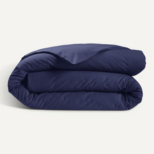Housse de couette 140x200 cm DREAMEA PERCALE BLEU vue 3/4