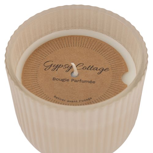 Bougie striée H. 10 cm VIVA Beige vue accessoires