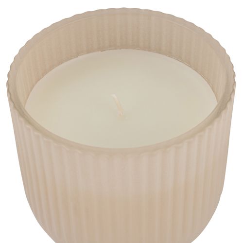 Bougie striée H. 10 cm VIVA Beige vue détaillée