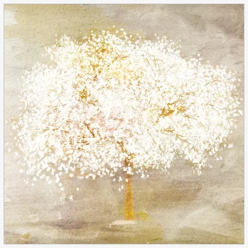 Toile 96x96 cm Arbre de vie Beige vue de face