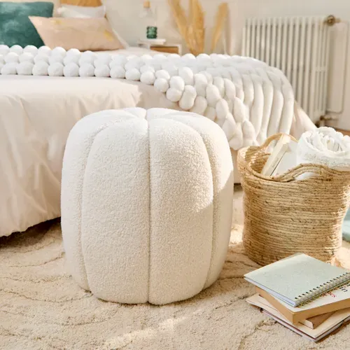 Pouf H. 44 cm VADIM Blanc
