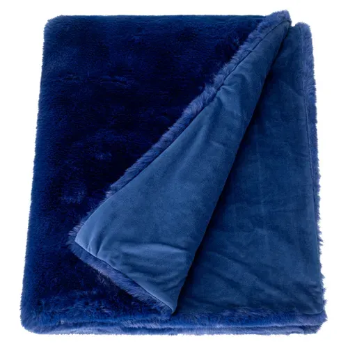 Plaid 130x170 cm JACOB Bleu vue 3/4