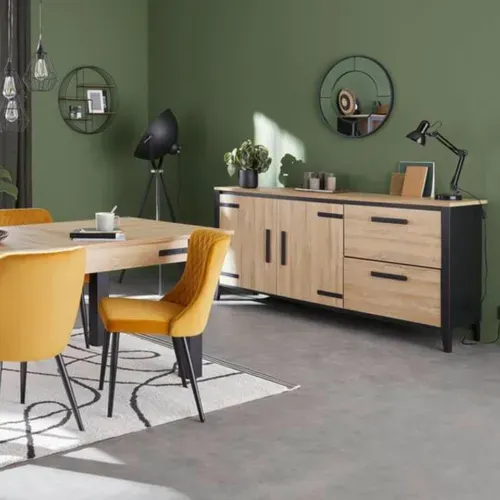 Miroir Ø 60 cm BASILE Noir vue d'ambiance 1