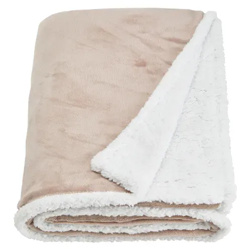 Plaid 130x170 cm NALA Taupe vue 3/4