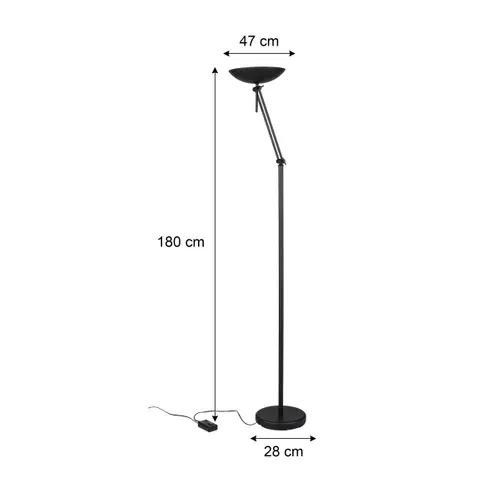 Lampadaire halo H. 180 cm ILAS Noir
