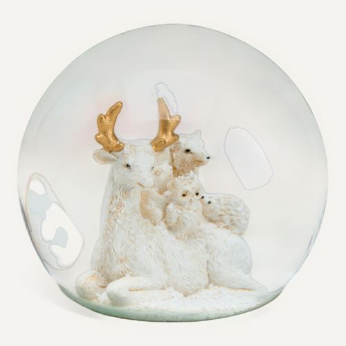 Boule de noel H. 12 cm VIVIANE Blanc vue 3/4