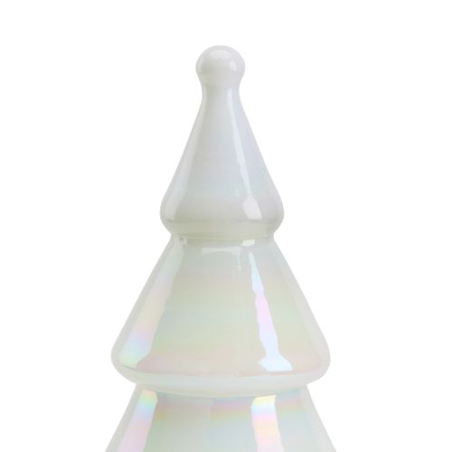 Sapin déco à poser H. 24 cm VALMON Blanc irisé vue détaillée
