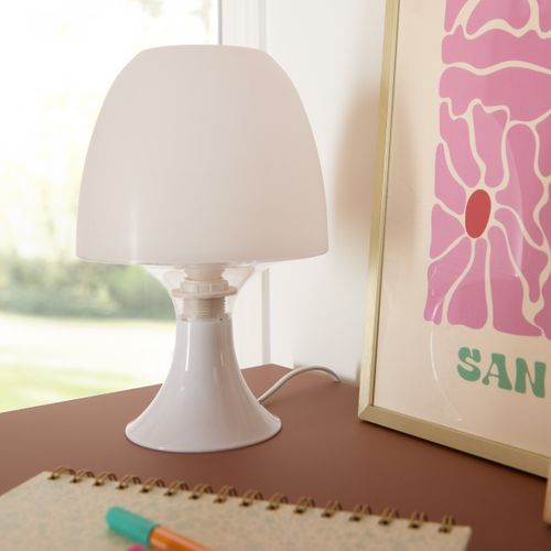 Lampe de chevet H. 24 cm JUNE Blanche