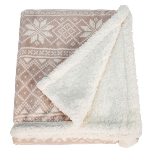 Plaid 130x160 cm VALENTIN Beige vue de face