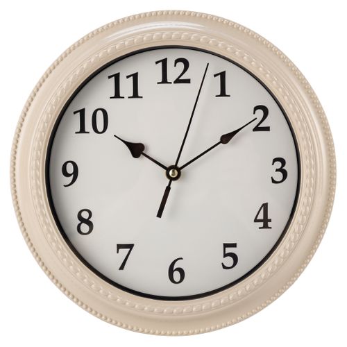 Horloge murale Ø 27,5 cm ZOE Beige vue de face