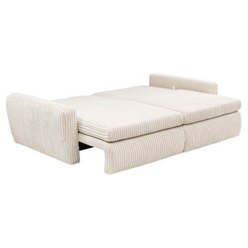 Canapé 3 places convertible MEVI tissu ambiance crème