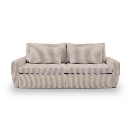 Canapé 3 places convertible MEVI tissu ambiance grège