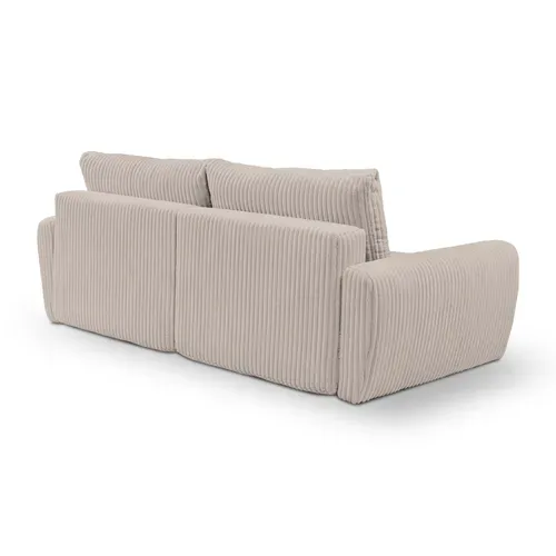 Canapé 3 places convertible MEVI tissu ambiance grège