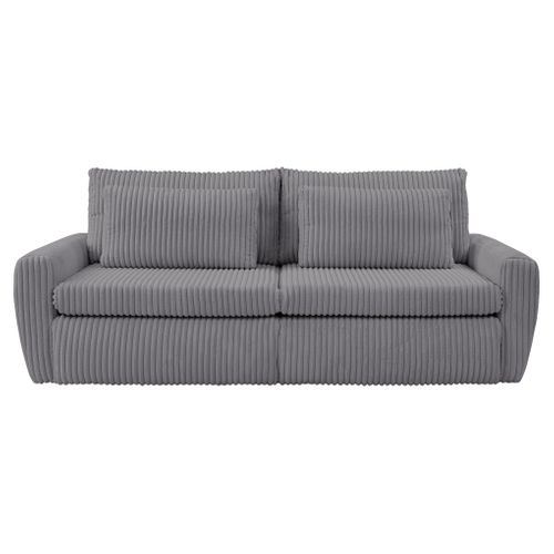 Canapé 3 places convertible MEVI tissu ambiance anthracite