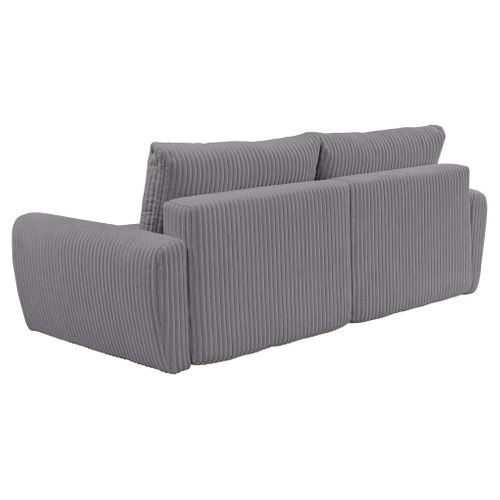 Canapé 3 places convertible MEVI tissu ambiance anthracite
