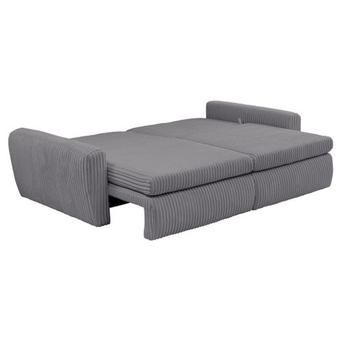 Canapé 3 places convertible MEVI tissu ambiance anthracite