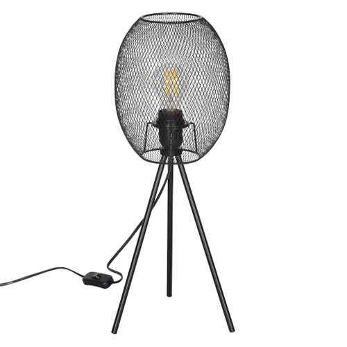 Lampe à poser trépied H. 51 cm CAGE Noire mate vue 3/4