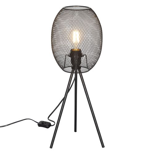 Lampe à poser trépied H. 51 cm CAGE Noire mate