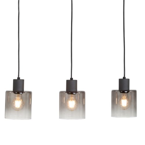 Suspension 3 lumières L. 64 cm JOHANNA Noire vue détaillée