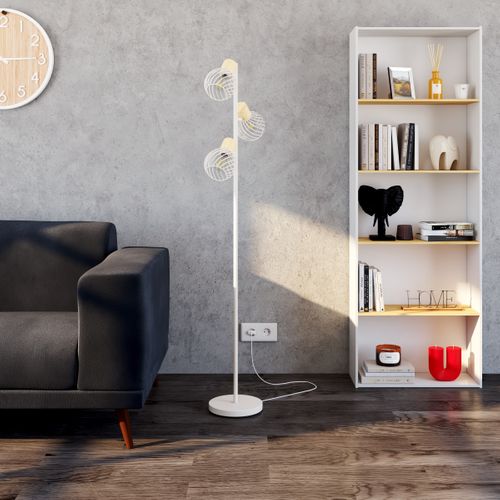 Lampadaire 3 têtes H. 149 cm LUISIANA Blanc crème