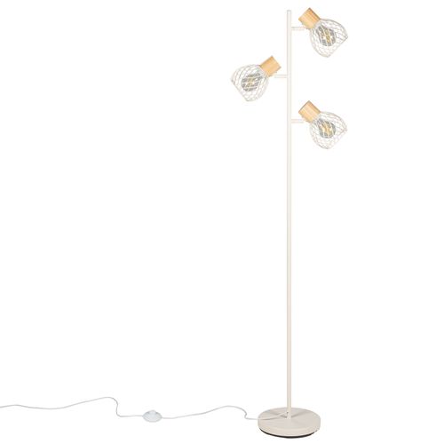 Lampadaire 3 têtes H. 149 cm LUISIANA Blanc crème vue de face
