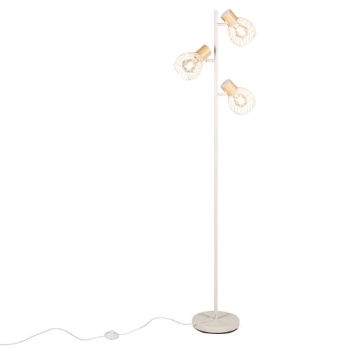 Lampadaire 3 têtes H. 149 cm LUISIANA Blanc crème