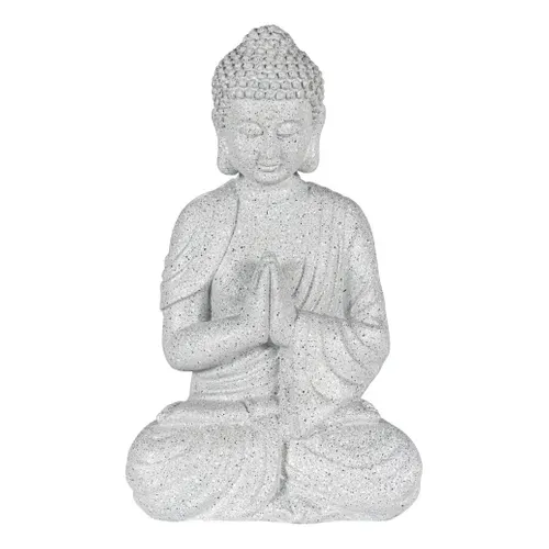 Statue buste H. 28 cm BOUDDHA Gris vue de face