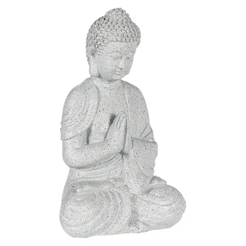 Statue buste H. 28 cm BOUDDHA Gris vue 3/4