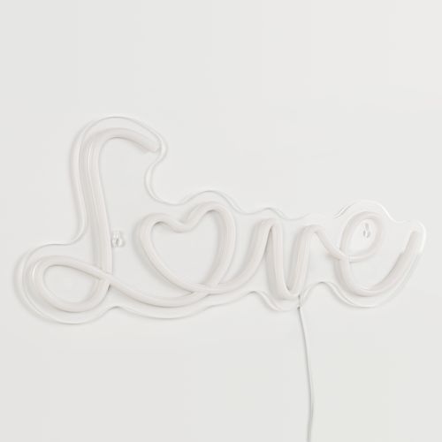 Néon mural LED USB L. 42 cm LOVE Rouge