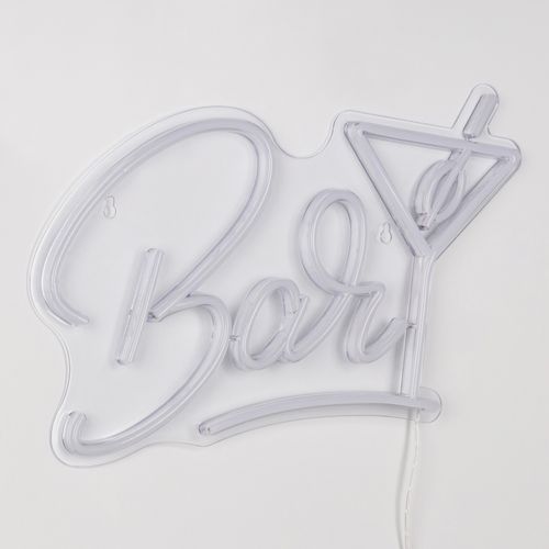 Néon mural LED USB L. 40 cm BAR Rose et bleu