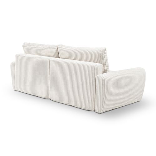Canapé 3 places convertible MEVI tissu ambiance blanc