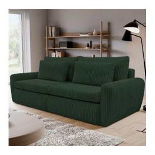 Canapé 3 places convertible MEVI tissu ambiance kaki