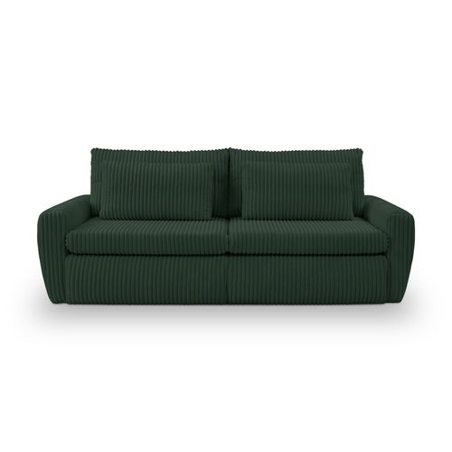 Canapé 3 places convertible MEVI tissu ambiance kaki