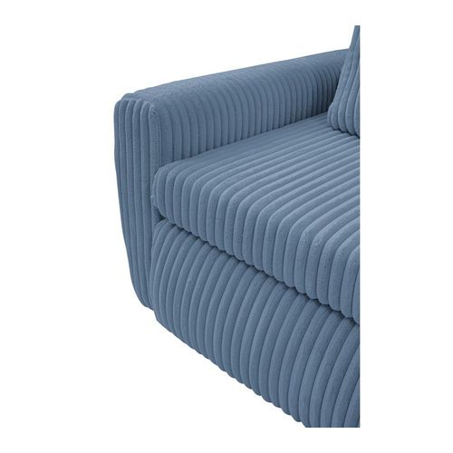 Canapé 3 places convertible MEVI tissu ambiance bleu clair