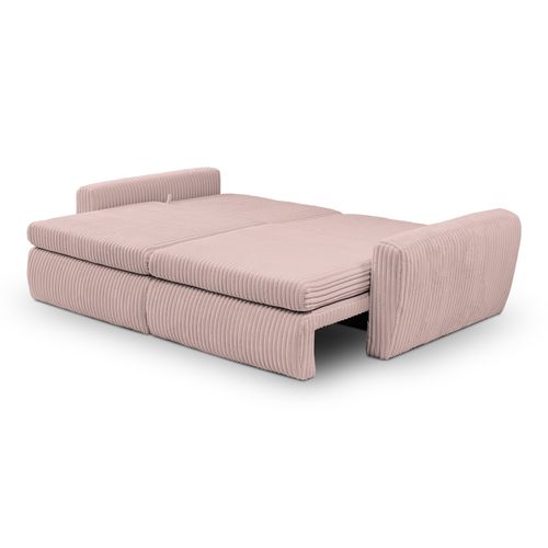 Canapé 3 places convertible MEVI tissu ambiance rose